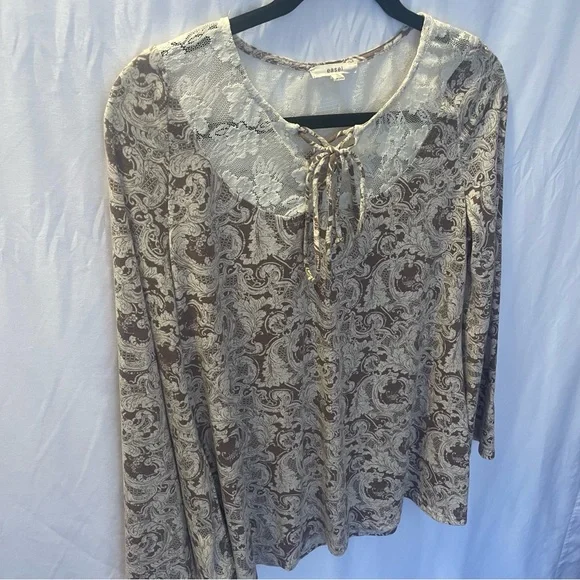 Easel Flowy Bell Sleeve Small Boho Floral Lace Botanical Artsy Fairy Whimsical - Picture 3 of 11